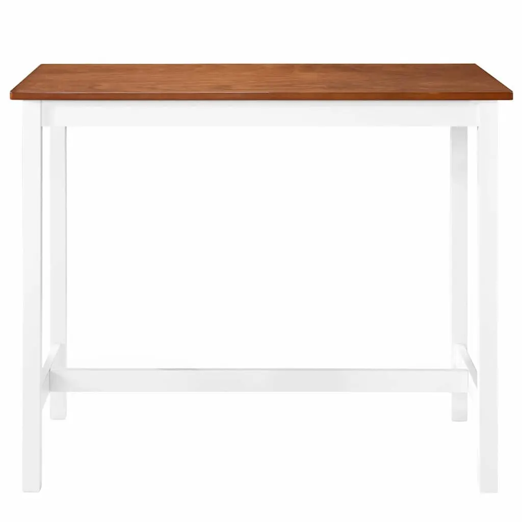Bar Table Kitchen Dining Brown Wood Veneer Top Solid Wooden Legs High Counter