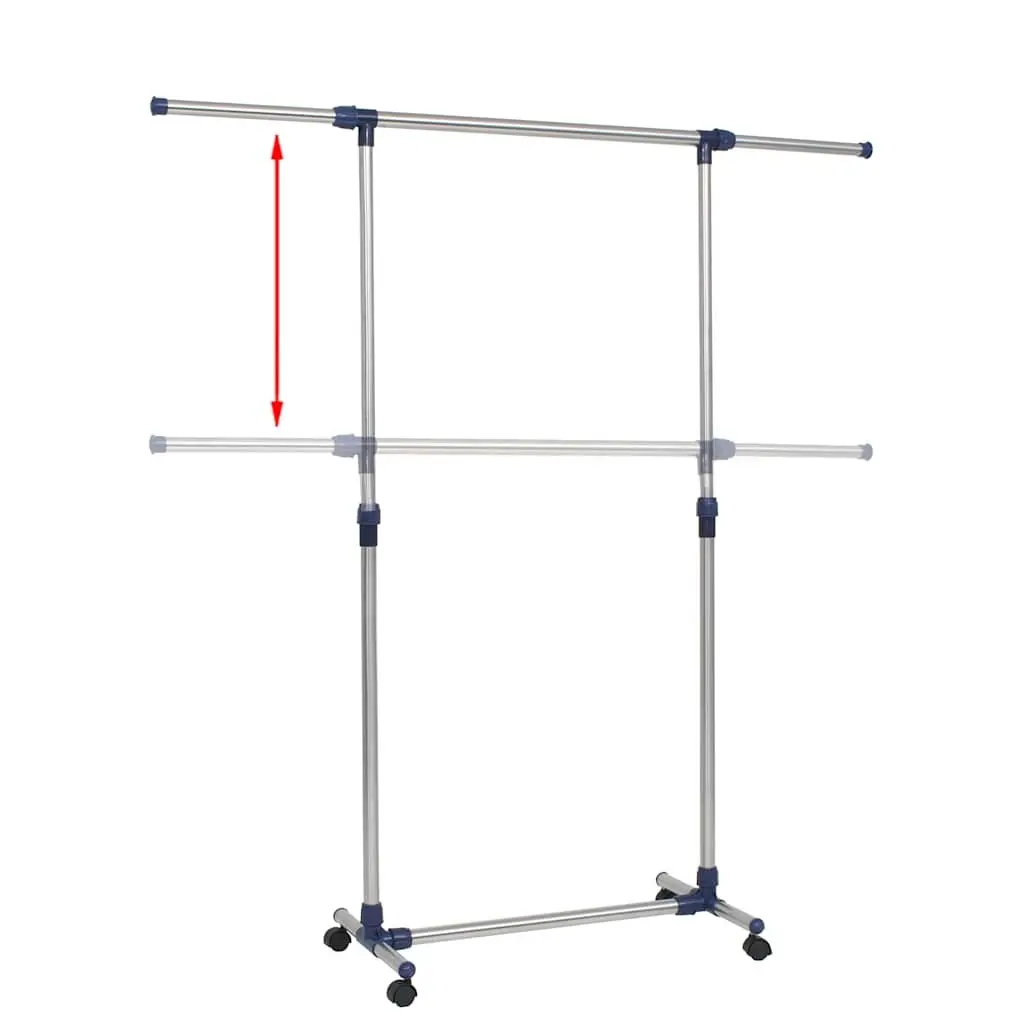 Adjustable Clothes Rack with Silver Frame
