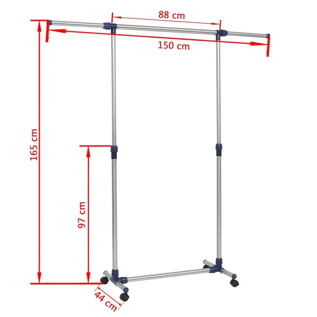 Adjustable Clothes Rack with Silver Frame