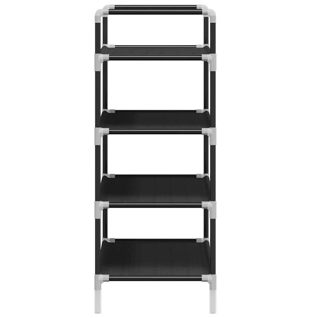 Shoe Rack for Home Organisation 4 Shelf Black Metal Frame Non-woven Fabric