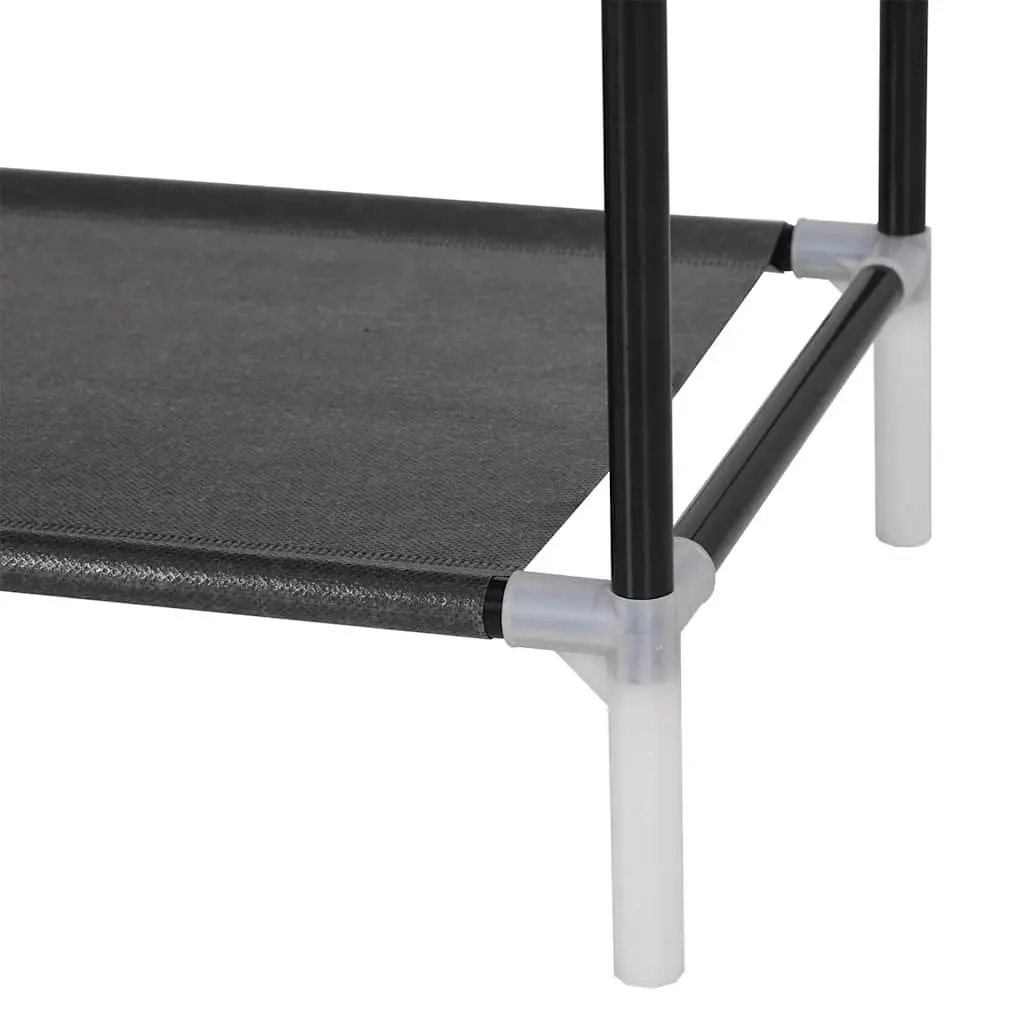 Shoe Rack for Home Organisation 4 Shelf Black Metal Frame Non-woven Fabric