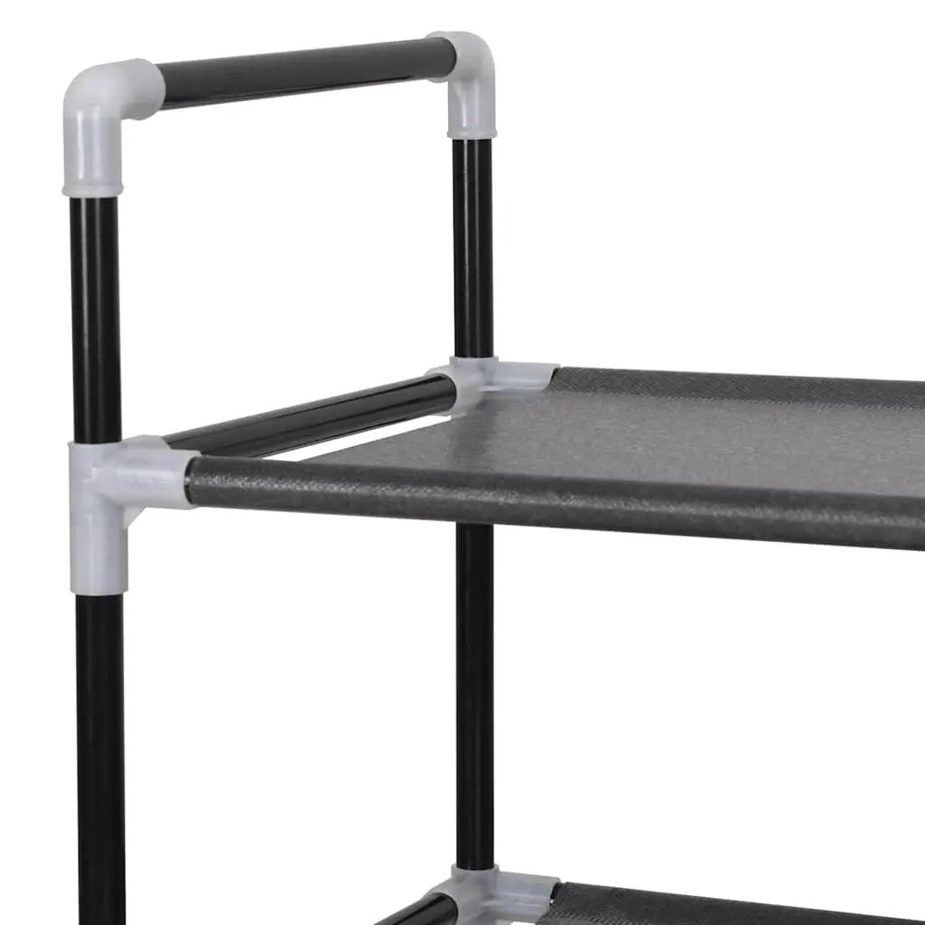 Shoe Rack for Home Organisation 8 Shelves Black Non-woven Fabric Metal Frame