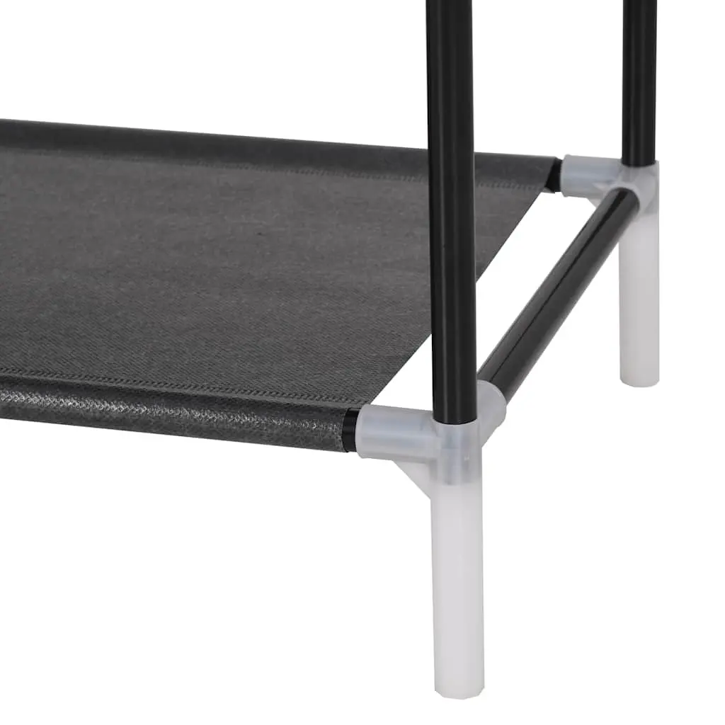 Shoe Rack for Home Organisation 8 Shelves Black Non-woven Fabric Metal Frame
