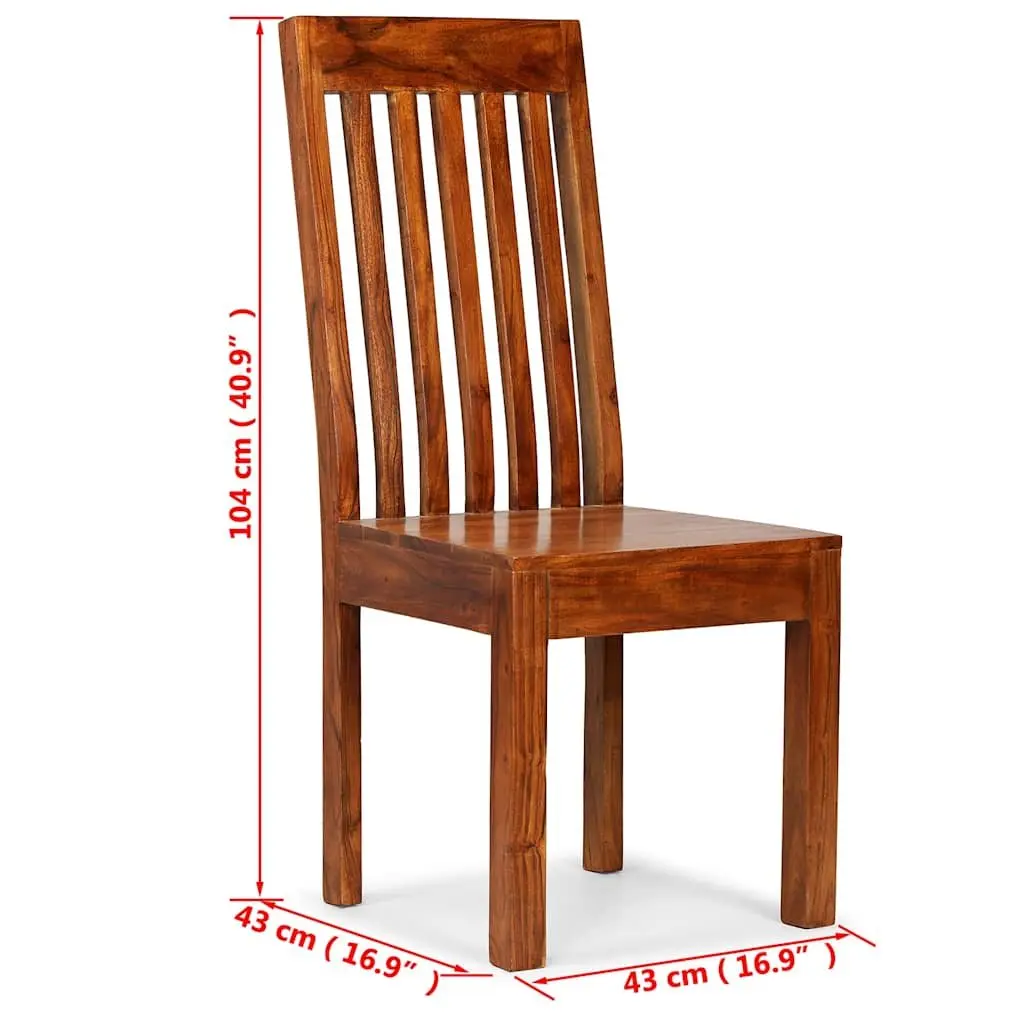 Dining Chairs for Kitchen 2 Piece Solid Wood Modern Honey