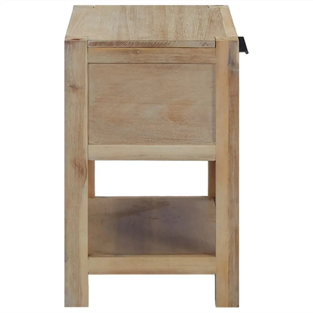 Bedside Table Nightstand with Drawer Solid Wood Brown Bedroom Furniture 40x30x48