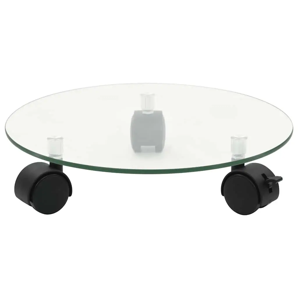 Plant Rollers 2 pcs Tempered Glass 28 cm Round 360 Degree Rotatable Lockable