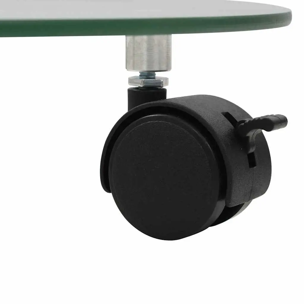 Plant Rollers 2 pcs Tempered Glass 28 cm Round 360 Degree Rotatable Lockable