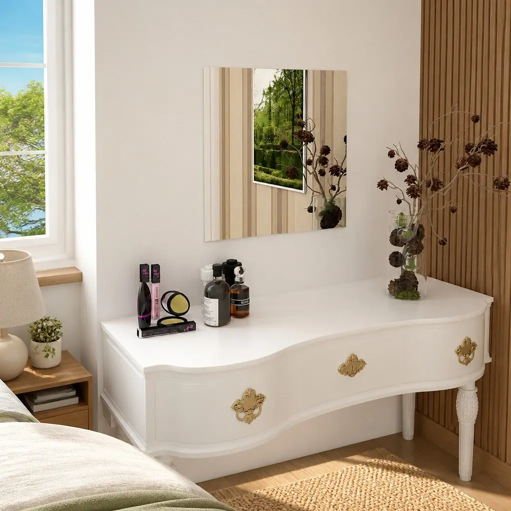 Square Wall Mirror 50x50 cm with Ground Edges in Silver