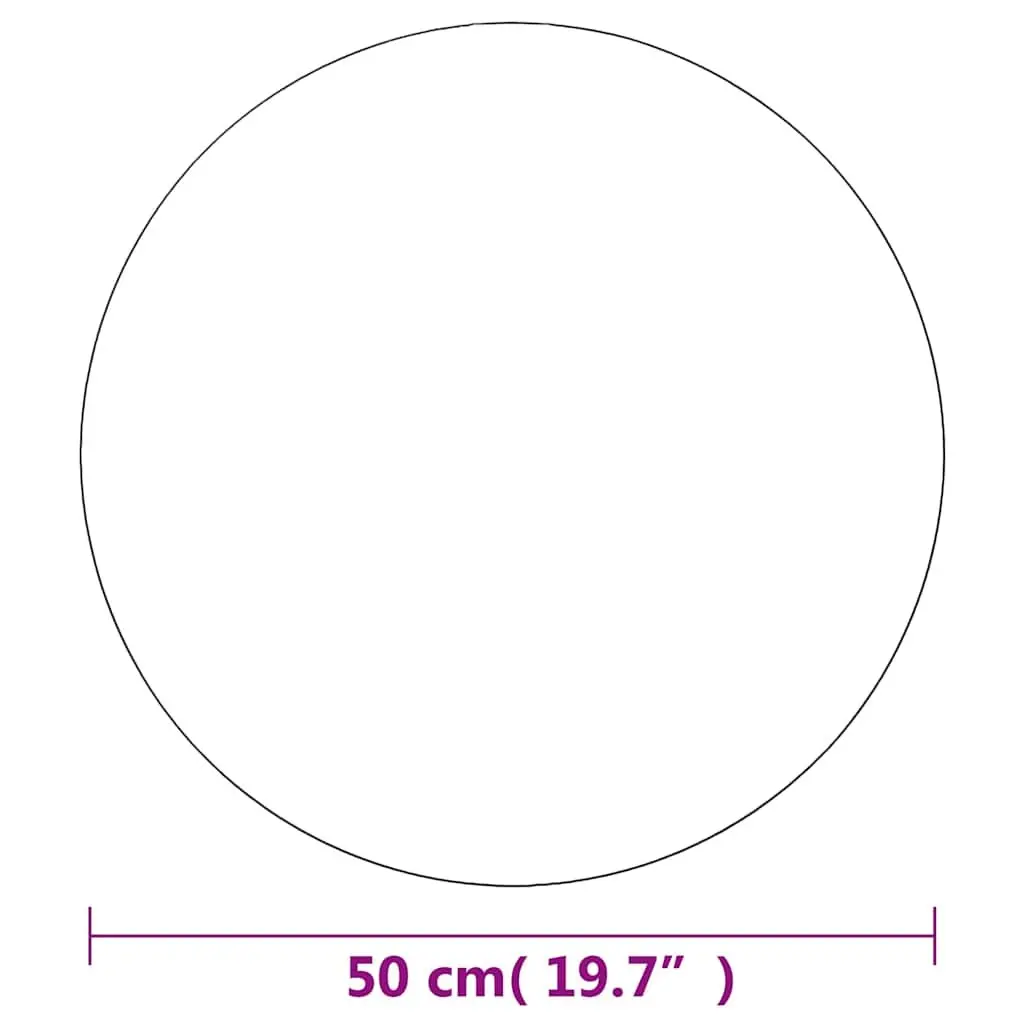 Round Wall Mirror 50cm Diameter Glass Silver Modern Minimalist Home Decor