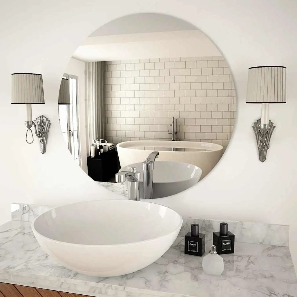 70cm Silver Round Wall Mirror
