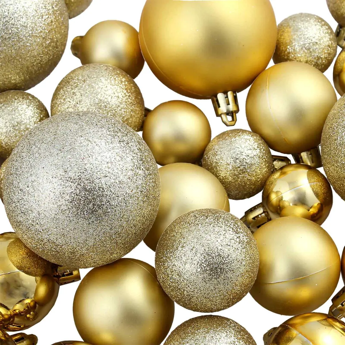 Christmas Ball Ornaments Set for Tree Decoration 100 Pieces Gold 3cm 4cm 6cm Shatterproof