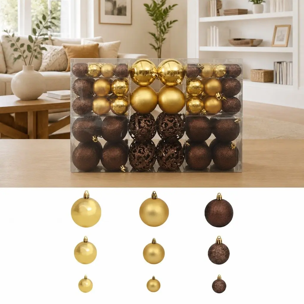 Christmas Ball Ornaments Set for Tree Home Office 3cm 4cm 6cm Multicolour Shatterproof