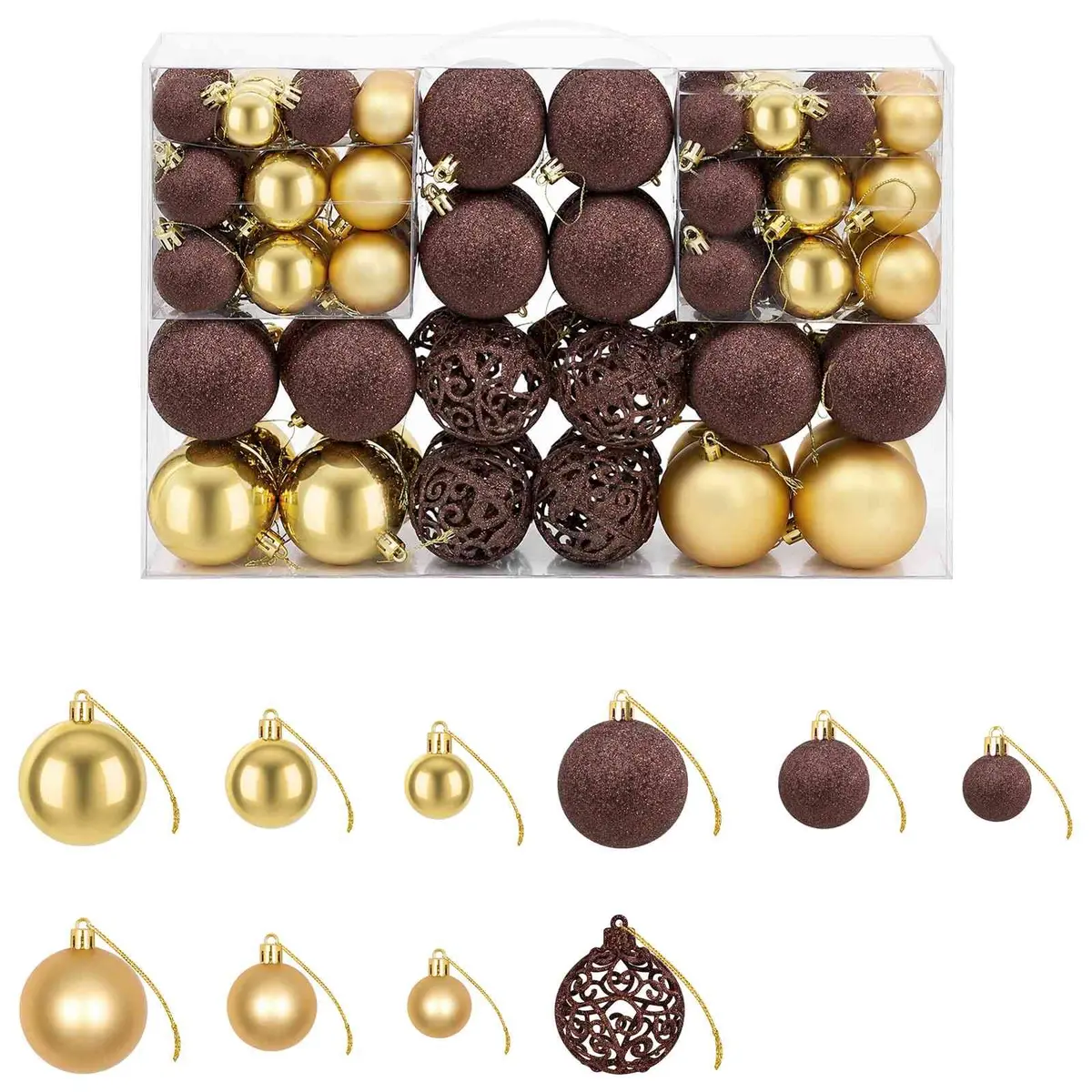 Christmas Ball Ornaments Set for Tree Home Office 3cm 4cm 6cm Multicolour Shatterproof