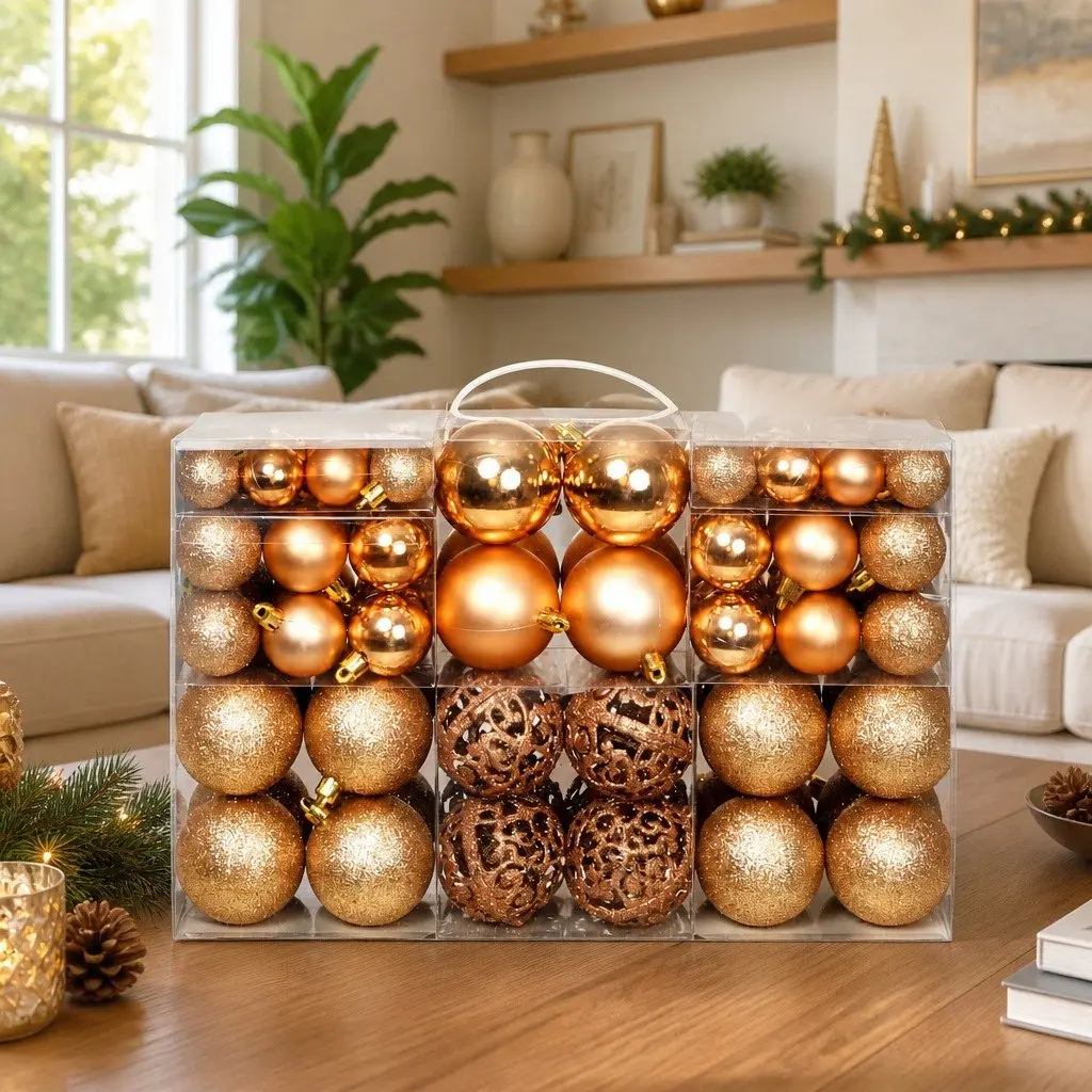 Christmas Ball Ornament Set for Tree Decoration 3cm 4cm 6cm Shatterproof