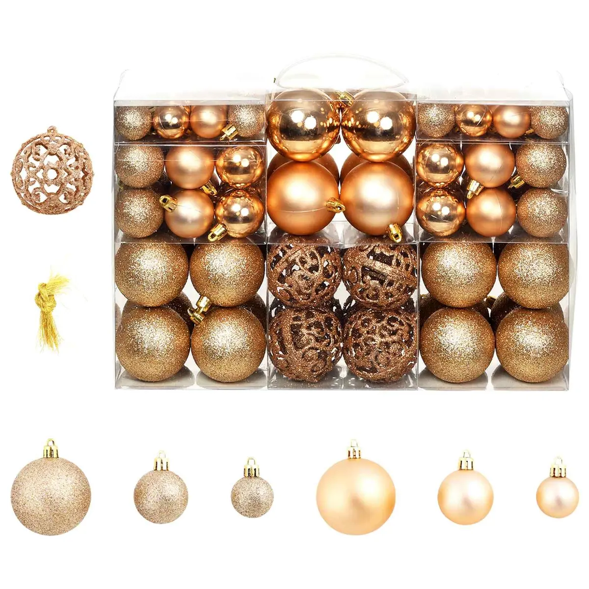 Christmas Ball Ornament Set for Tree Decoration 3cm 4cm 6cm Shatterproof