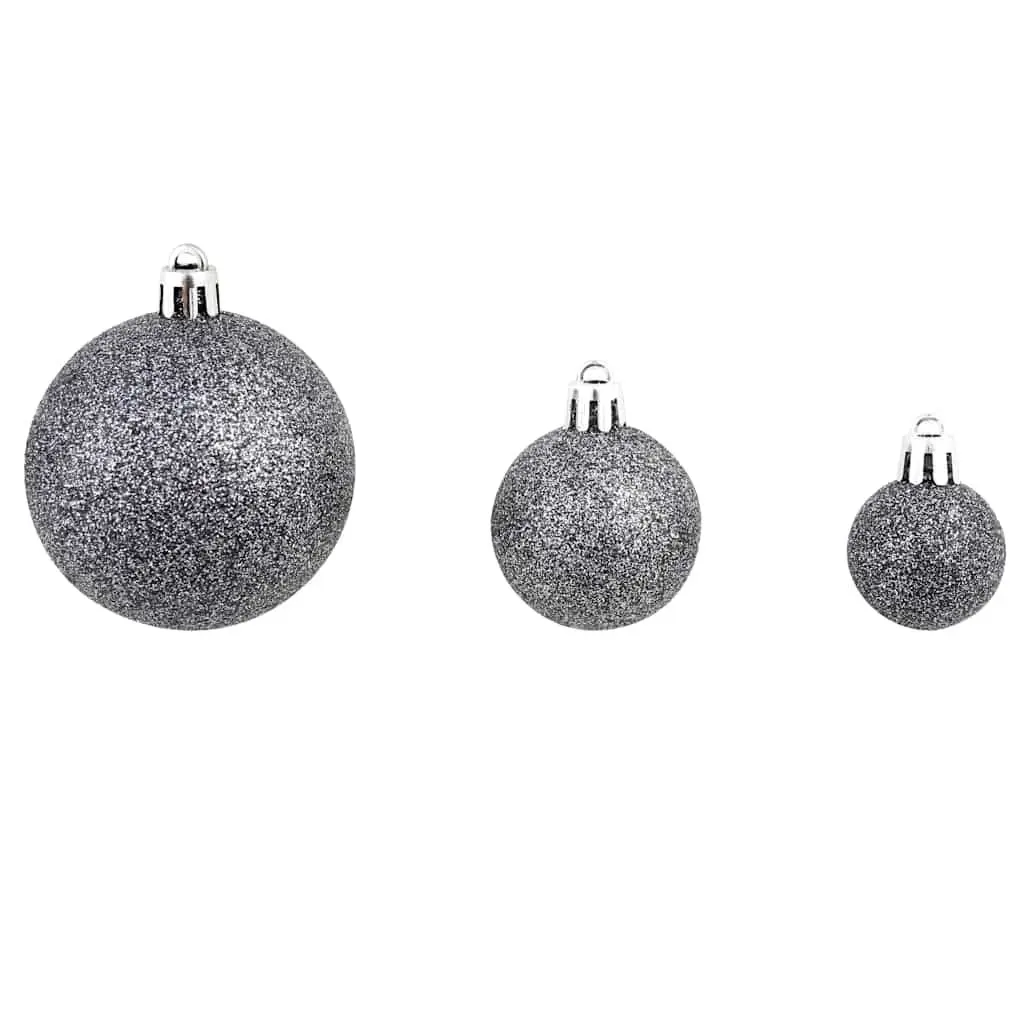 Christmas Ball Ornament Set 100 Piece 3cm 4cm 6cm White Grey Shatterproof