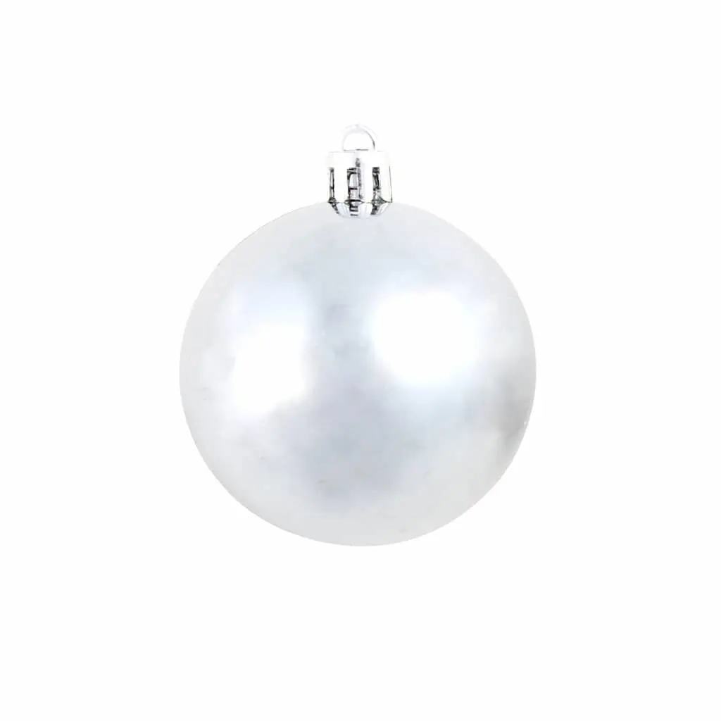 Christmas Ball Ornament Set 100 Piece 3cm 4cm 6cm White Grey Shatterproof