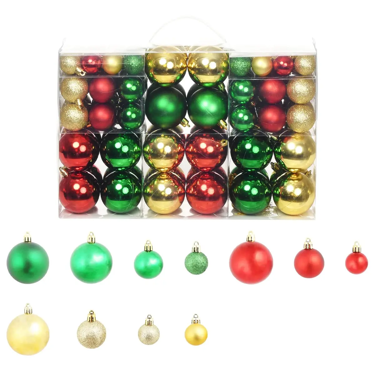 Multicolour Shatterproof Christmas Baubles 100 Piece Tree Ornaments for Holiday Decoration