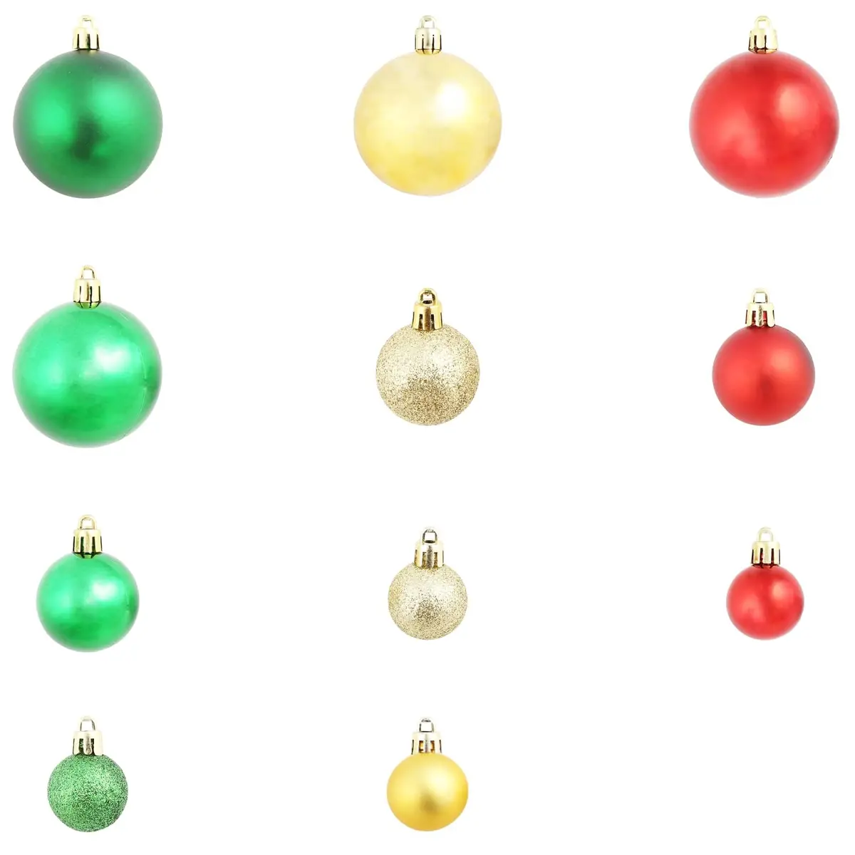 Multicolour Shatterproof Christmas Baubles 100 Piece Tree Ornaments for Holiday Decoration
