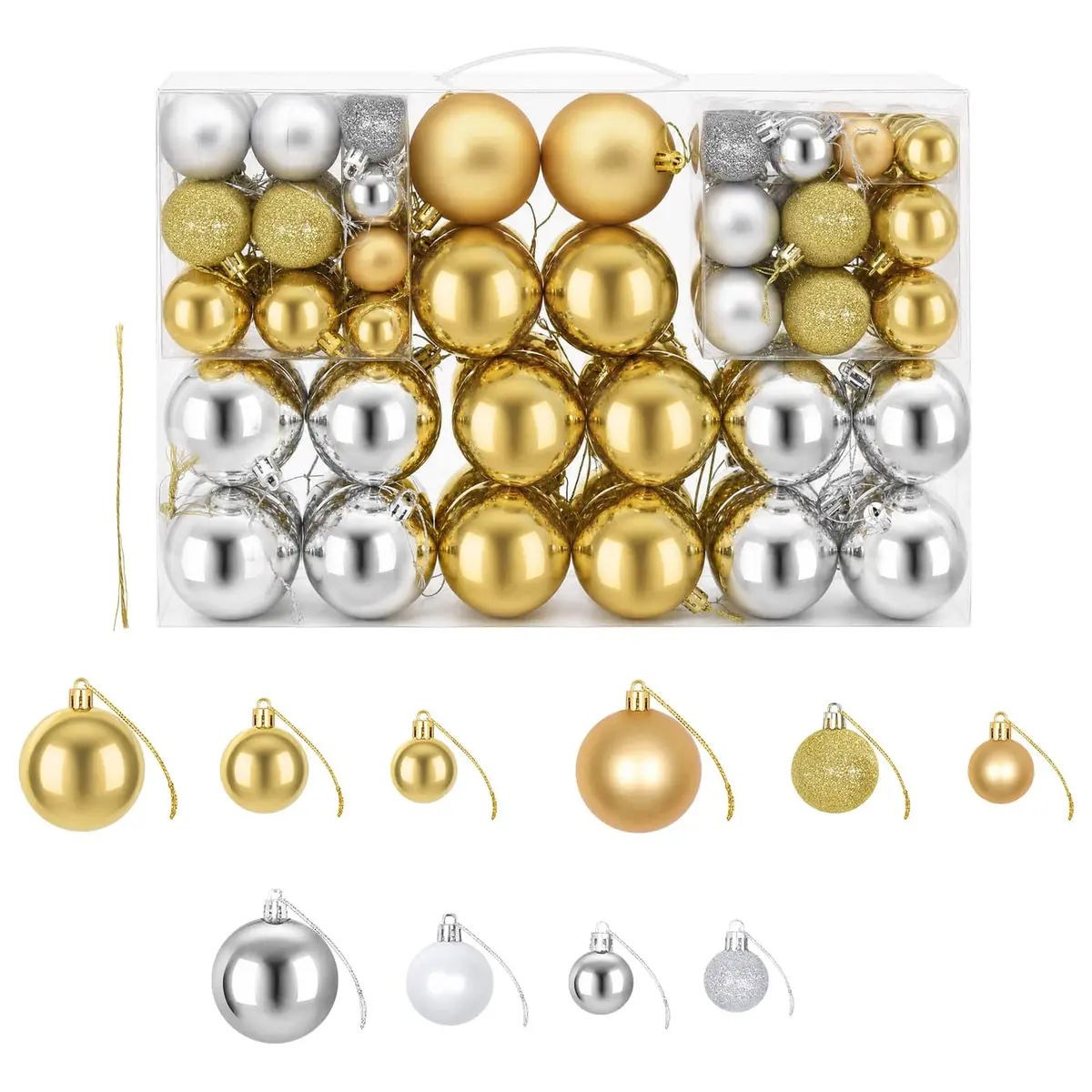 Christmas Balls Ornaments for Tree Home Office Shatterproof 100 Piece