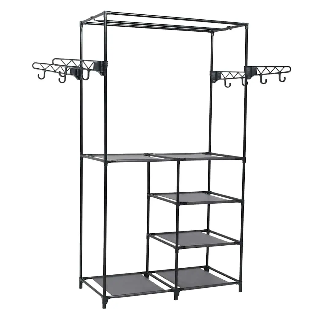 Clothes Rack Steel Frame with Non-woven Fabric Shelves Garment Storage