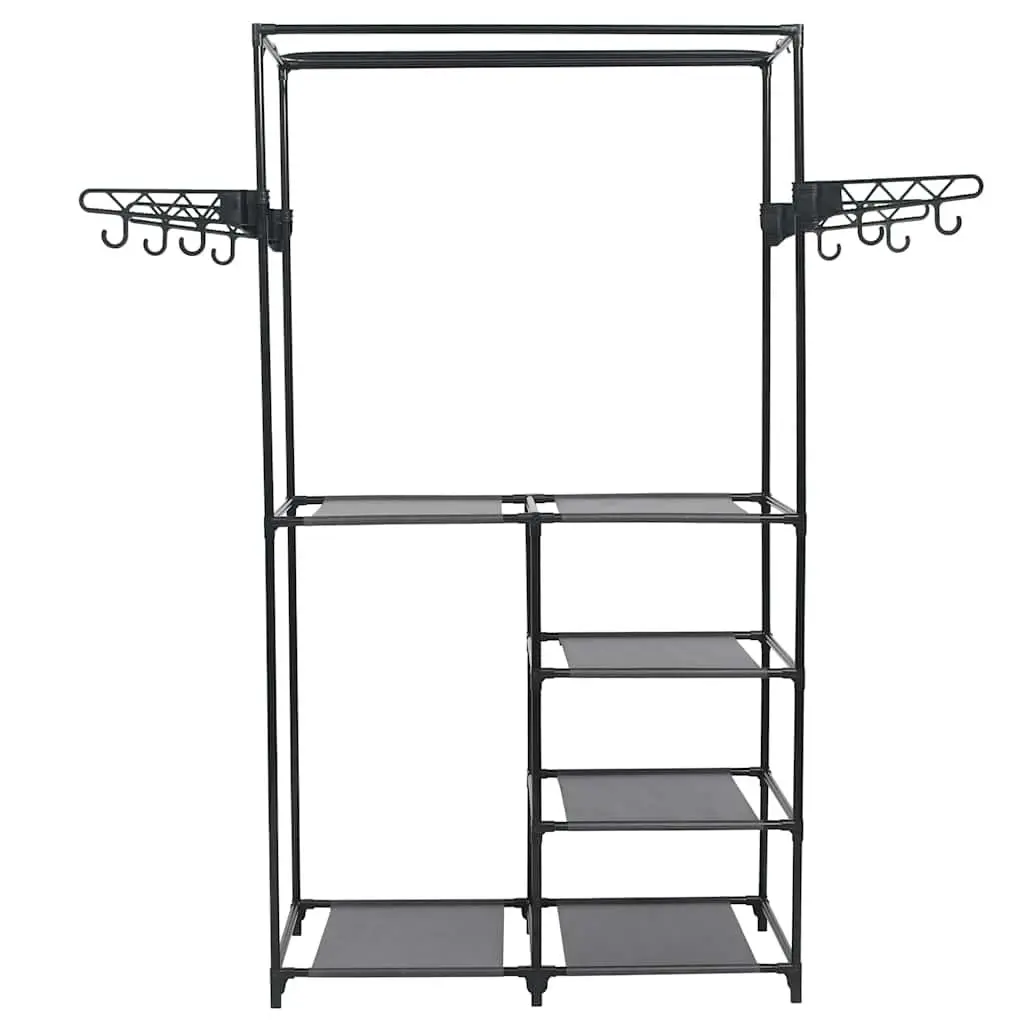Clothes Rack Steel Frame with Non-woven Fabric Shelves Garment Storage