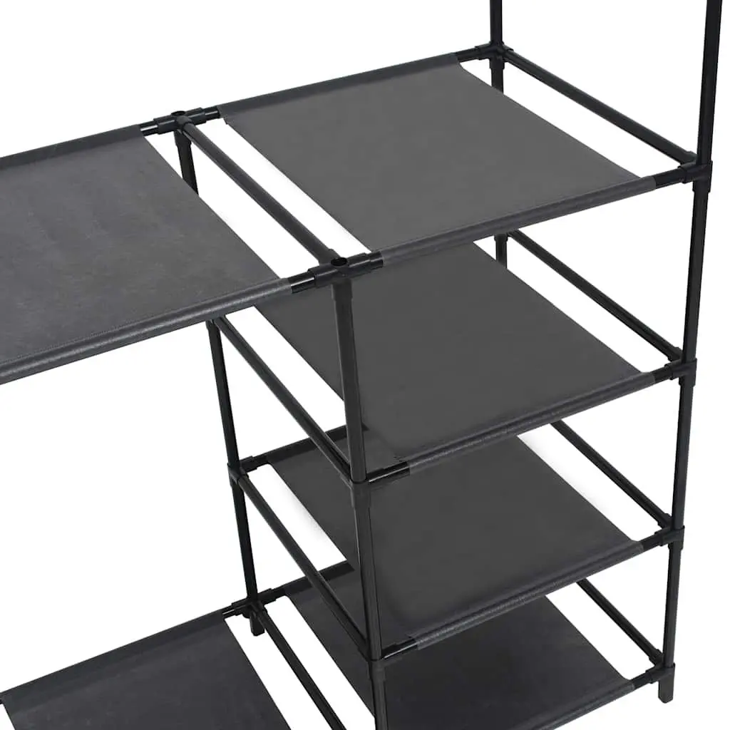 Clothes Rack Steel Frame with Non-woven Fabric Shelves Garment Storage