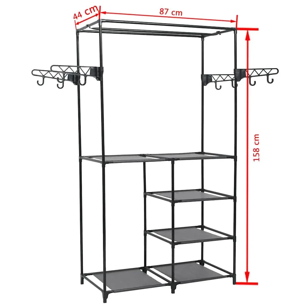 Clothes Rack Steel Frame with Non-woven Fabric Shelves Garment Storage