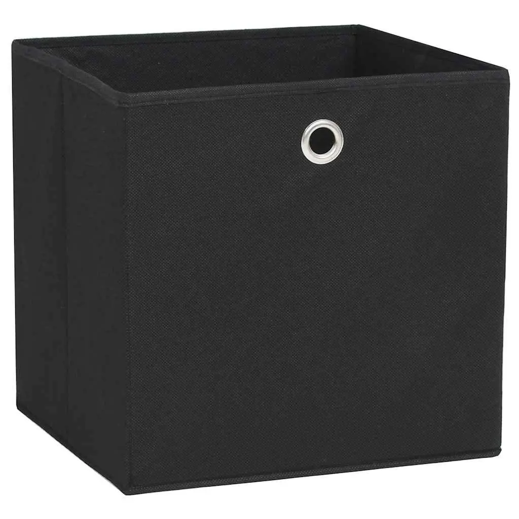 Non-woven Storage Boxes 10 Pack Household Organisers Black Fabric Foldable