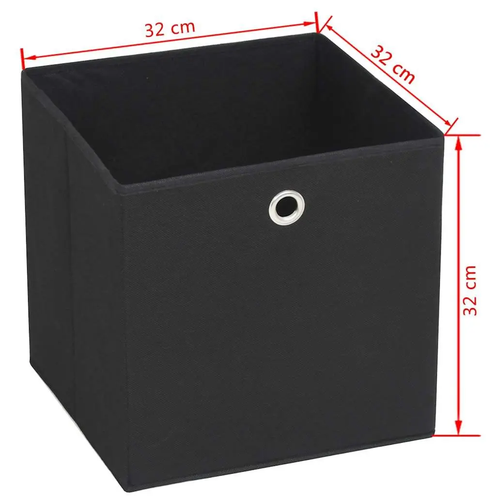 Non-woven Storage Boxes 10 Pack Household Organisers Black Fabric Foldable