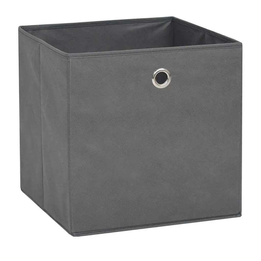 Storage Boxes 10 pcs Non-woven Fabric 32x32x32 cm Grey Collapsible Organiser
