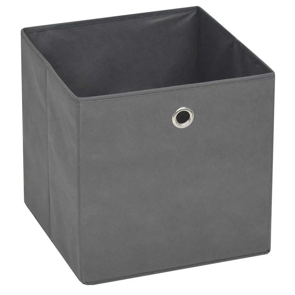 Storage Boxes 10 pcs Non-woven Fabric 32x32x32 cm Grey Collapsible Organiser