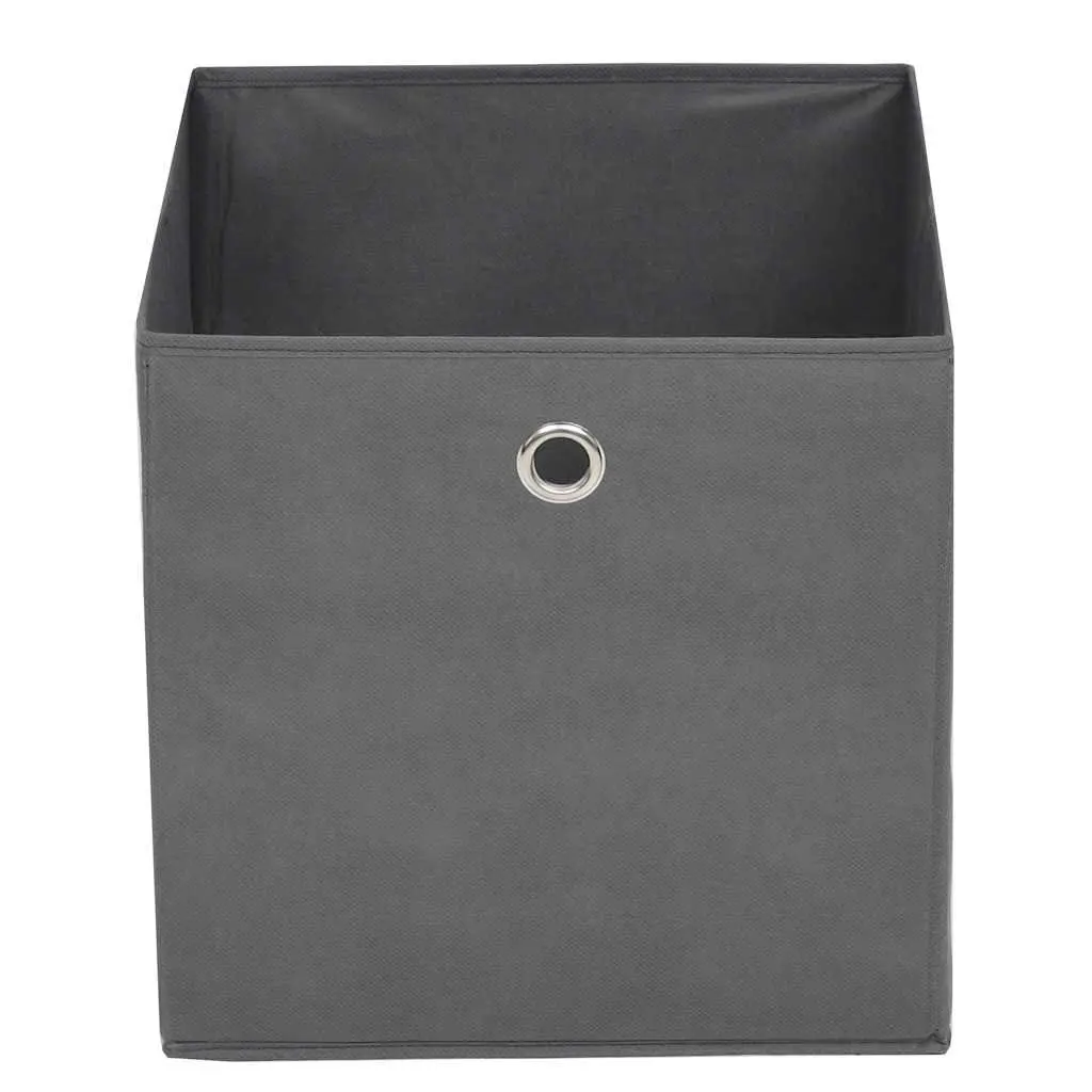 Storage Boxes 10 pcs Non-woven Fabric 32x32x32 cm Grey Collapsible Organiser