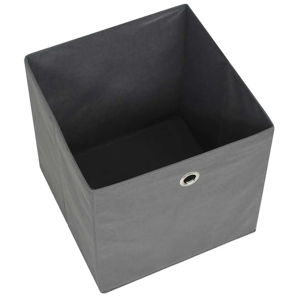 Storage Boxes 10 pcs Non-woven Fabric 32x32x32 cm Grey Collapsible Organiser