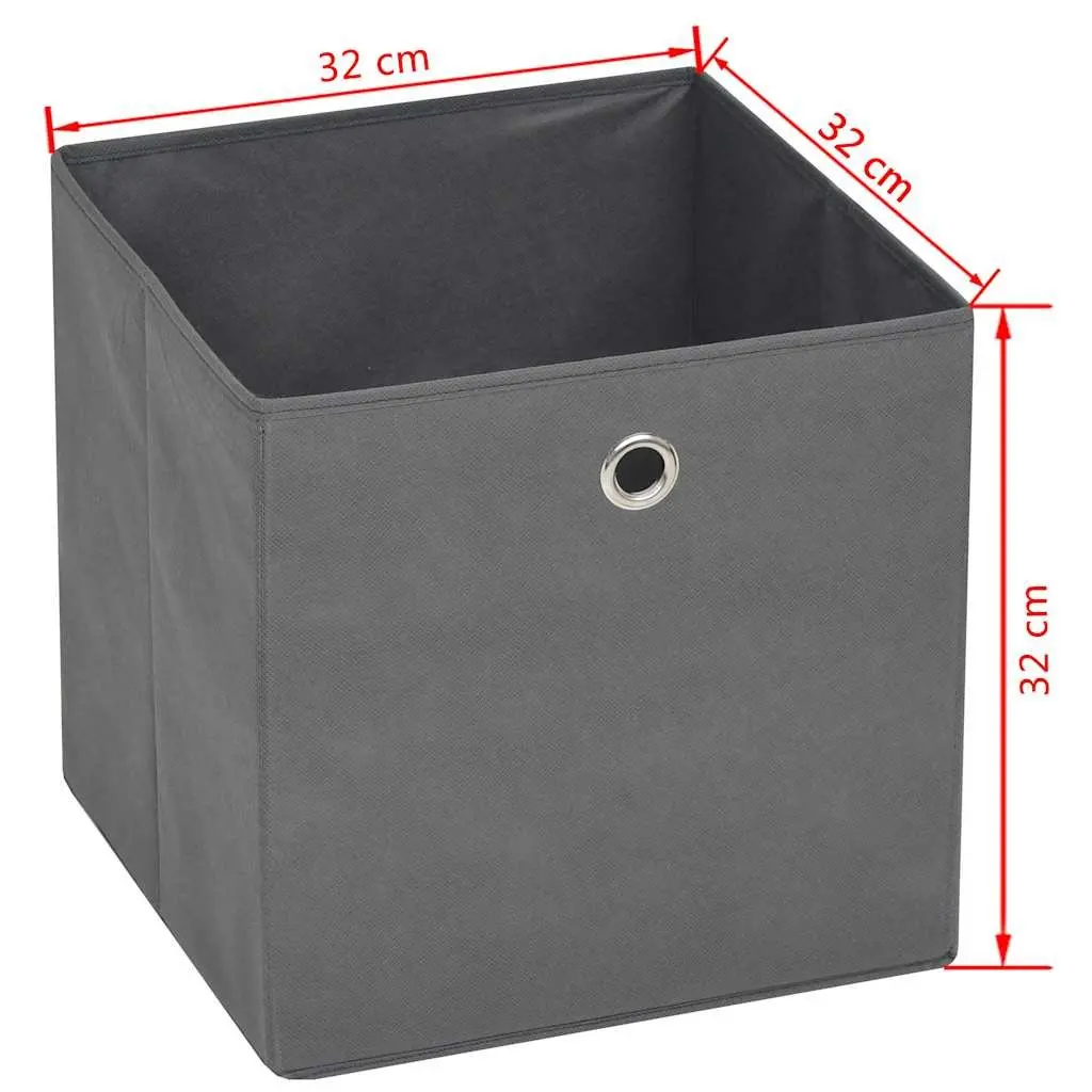 Storage Boxes 10 pcs Non-woven Fabric 32x32x32 cm Grey Collapsible Organiser