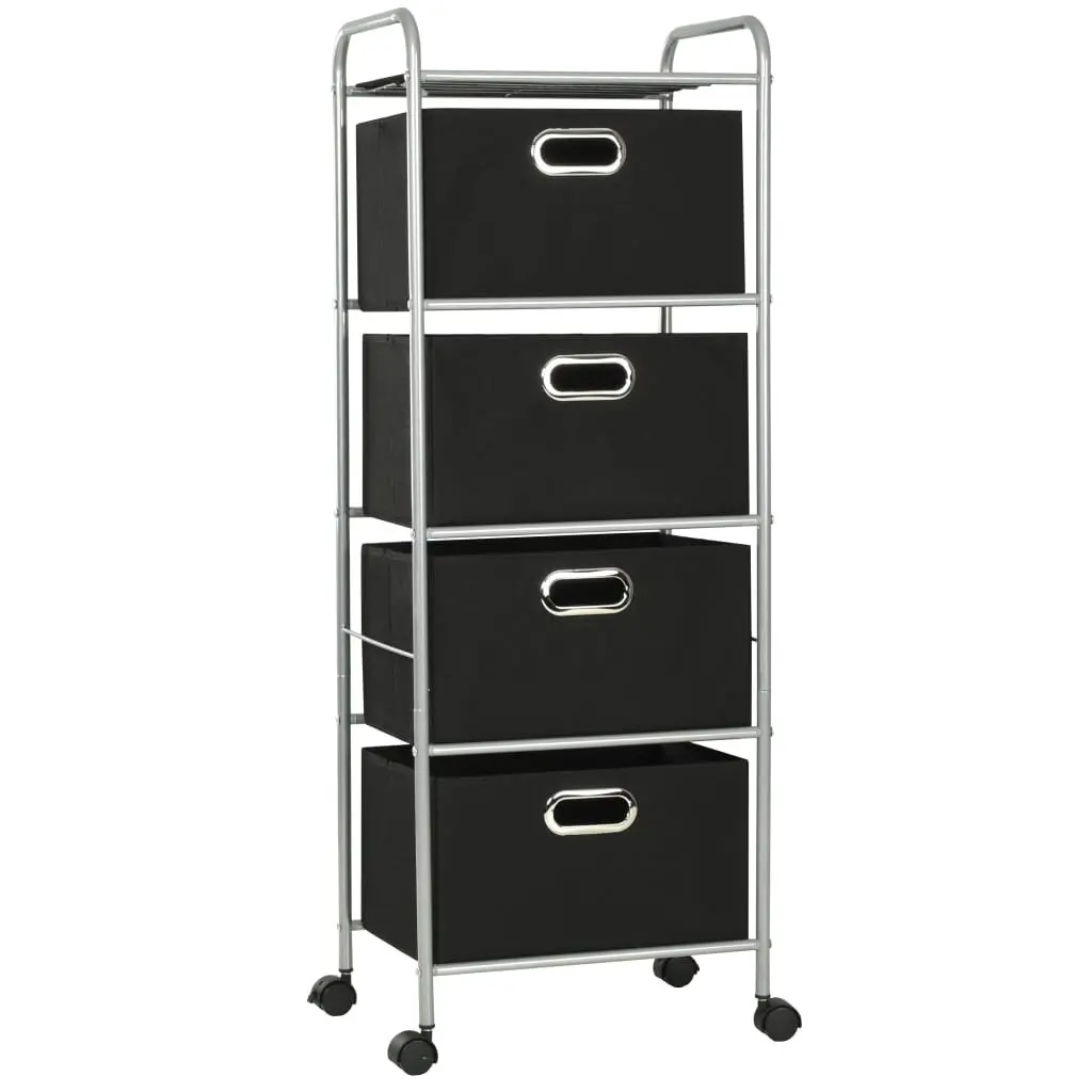 Shelving Unit for Bedroom Bathroom Organiser with 4 Shelves and 3 Storage Boxes