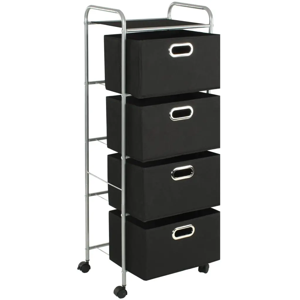 Shelving Unit for Bedroom Bathroom Organiser with 4 Shelves and 3 Storage Boxes