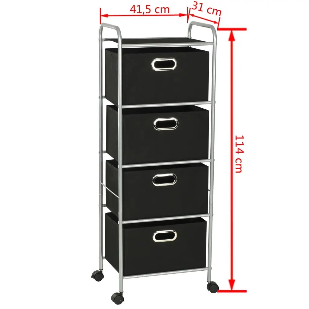 Shelving Unit for Bedroom Bathroom Organiser with 4 Shelves and 3 Storage Boxes
