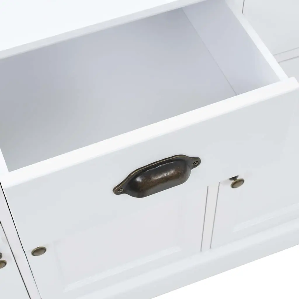 White Sideboard 3 Door Storage Cabinet Living Room Buffet Furniture