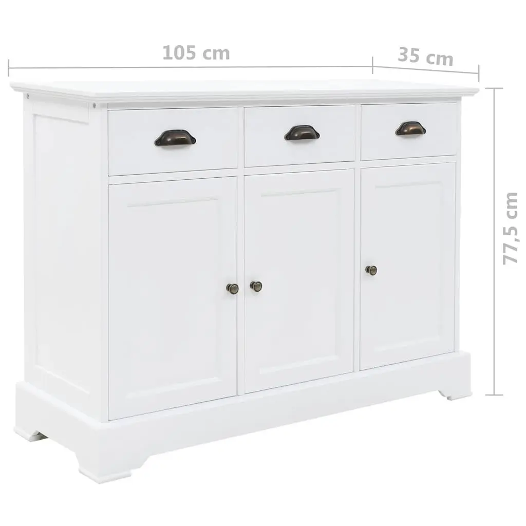 White Sideboard 3 Door Storage Cabinet Living Room Buffet Furniture
