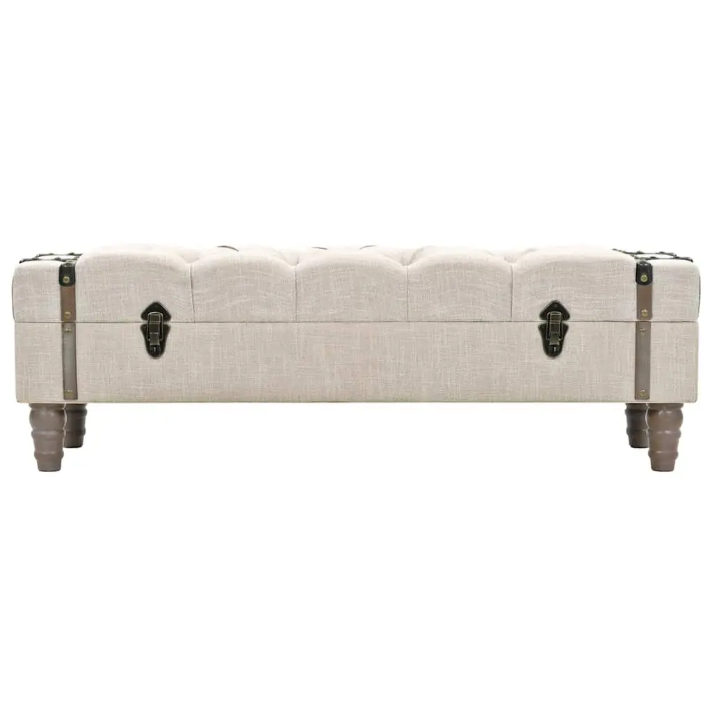 Storage Bench Entryway Furniture Solid Wood Padded Seat Steel Frame 111 x 34 x 37 cm