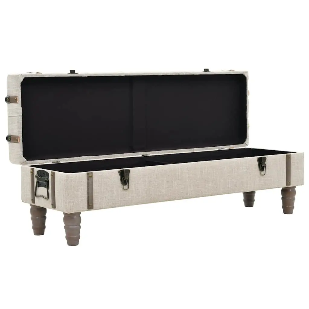 Storage Bench Entryway Furniture Solid Wood Padded Seat Steel Frame 111 x 34 x 37 cm