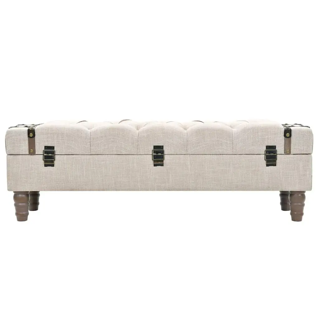 Storage Bench Entryway Furniture Solid Wood Padded Seat Steel Frame 111 x 34 x 37 cm