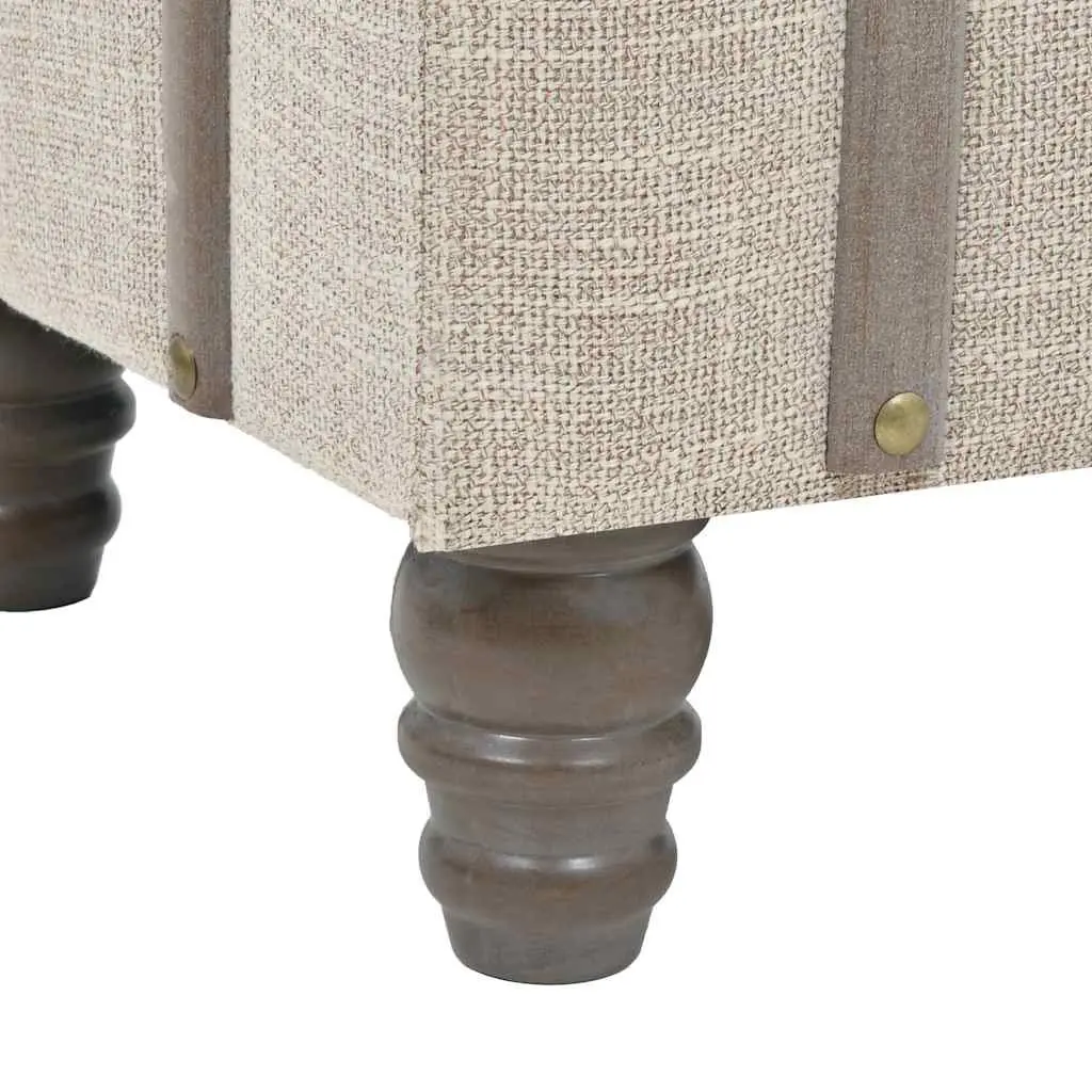Storage Bench Entryway Furniture Solid Wood Padded Seat Steel Frame 111 x 34 x 37 cm