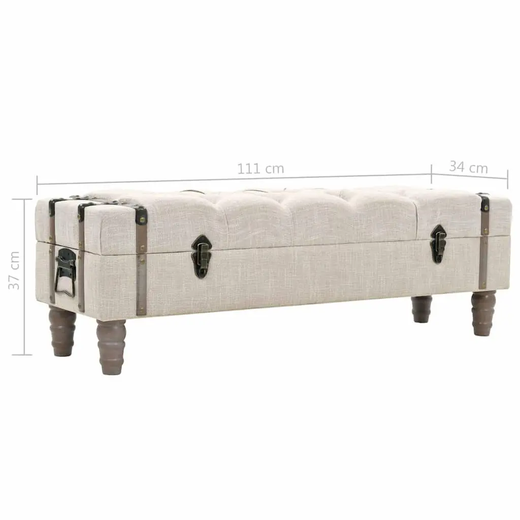 Storage Bench Entryway Furniture Solid Wood Padded Seat Steel Frame 111 x 34 x 37 cm