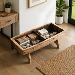 Storage Bench 103x51x44 cm Solid Wood Fabric Seat Barrel Shape Rustic Entryway