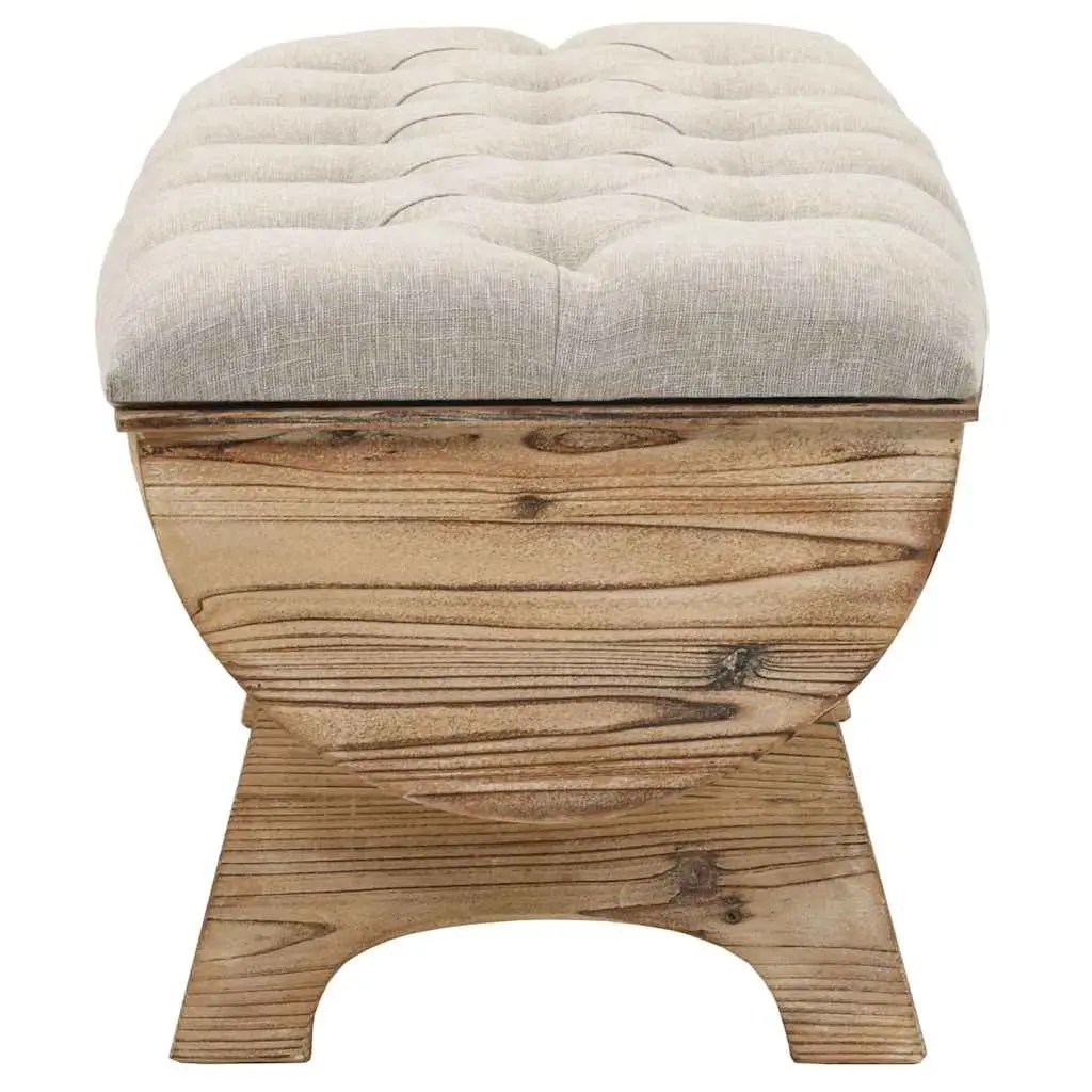 Barrel-Shaped Storage Bench 103x51x44 cm Solid Wood