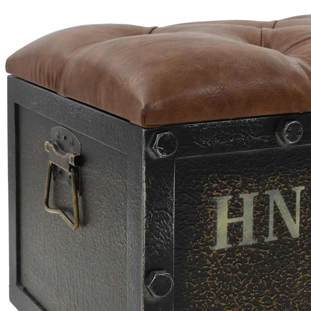Storage Bench for Bedroom Hallway Living Room 80.5x41x50cm Solid Wood Artificial Leather Tufted Cushion with Wheels