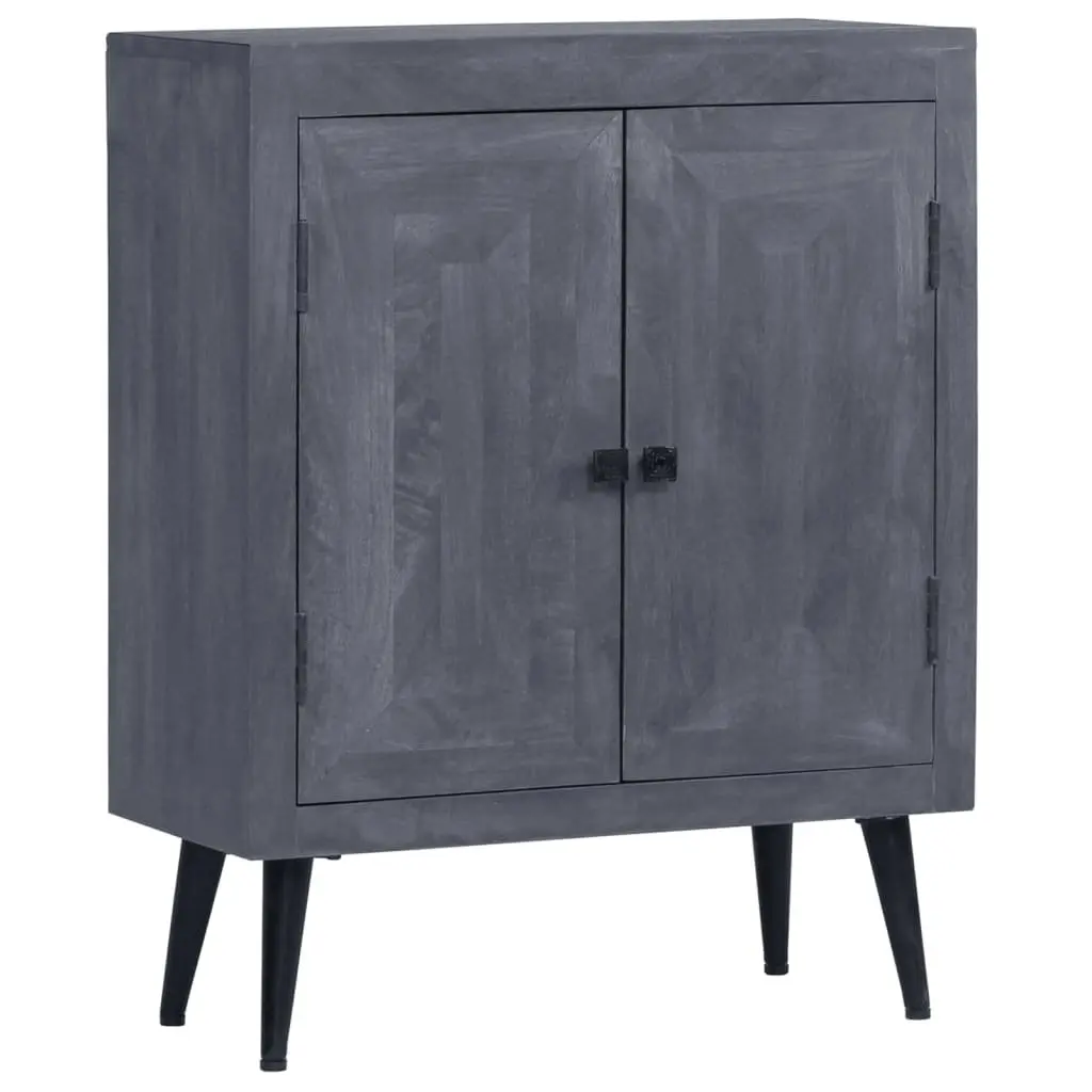 Sideboard Grey Solid Mango Wood Cabinet Storage Furniture Buffet Retro Style