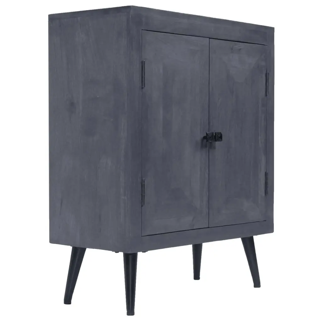 Sideboard Grey Solid Mango Wood Cabinet Storage Furniture Buffet Retro Style